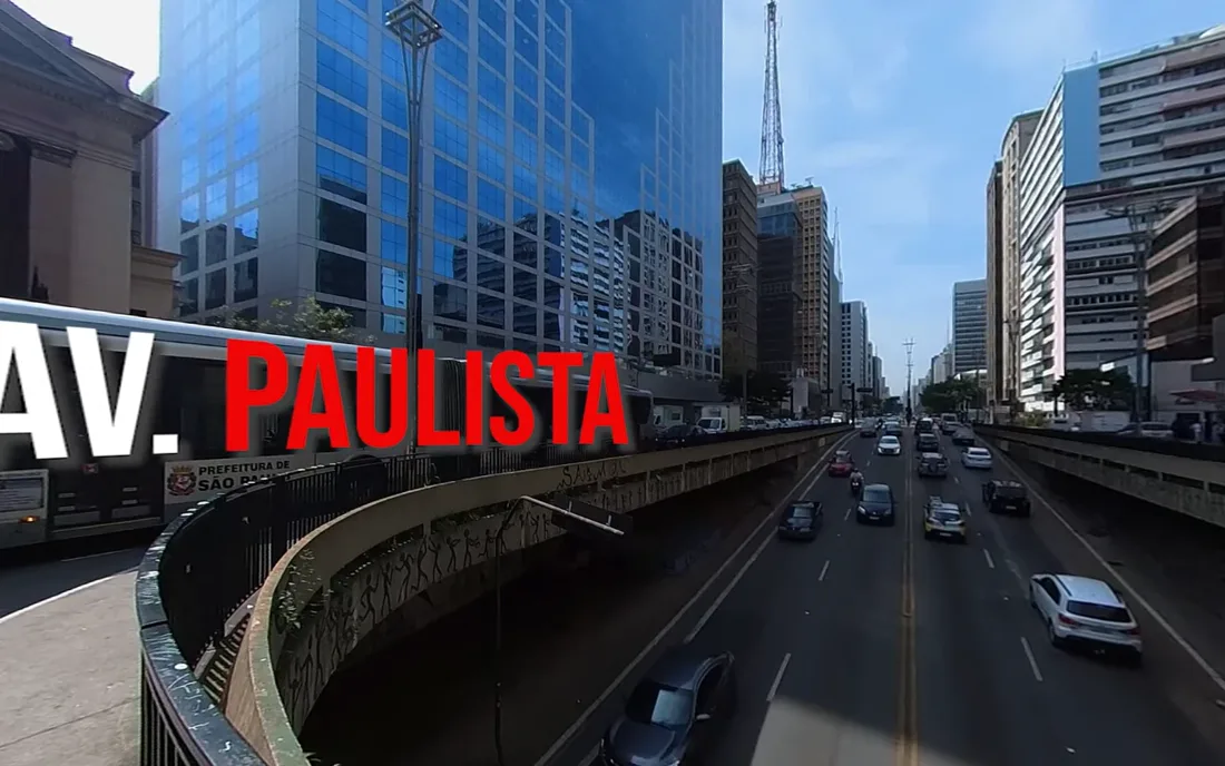 Avenida Paulista vista de cima do viaduto